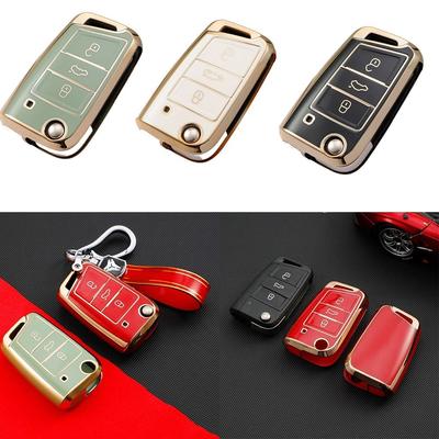 Чехол для автомобильного ключа для VW/Volkswagen/Golf 7/MK7/Tiguan/MK2/SEAT/Ateca/Leon/FR 2/Ibiza/Skoda/Octavia