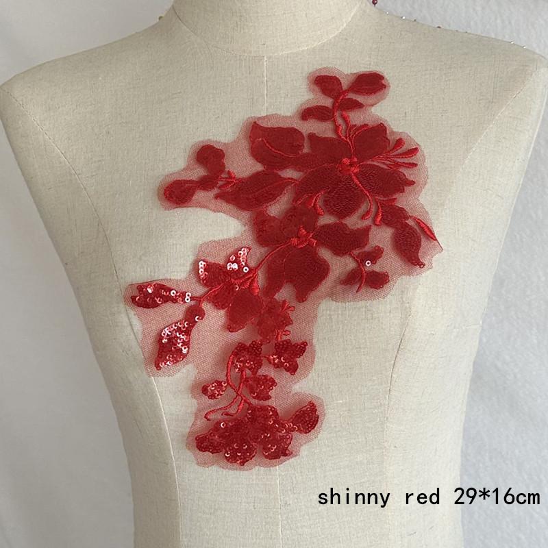 Mesh Lace Flower 2pc Colorful Sequins Hand Sewing Diy Embroidered Cloth Stickers Skirt Decoration Accessories Patch Dance Clothes