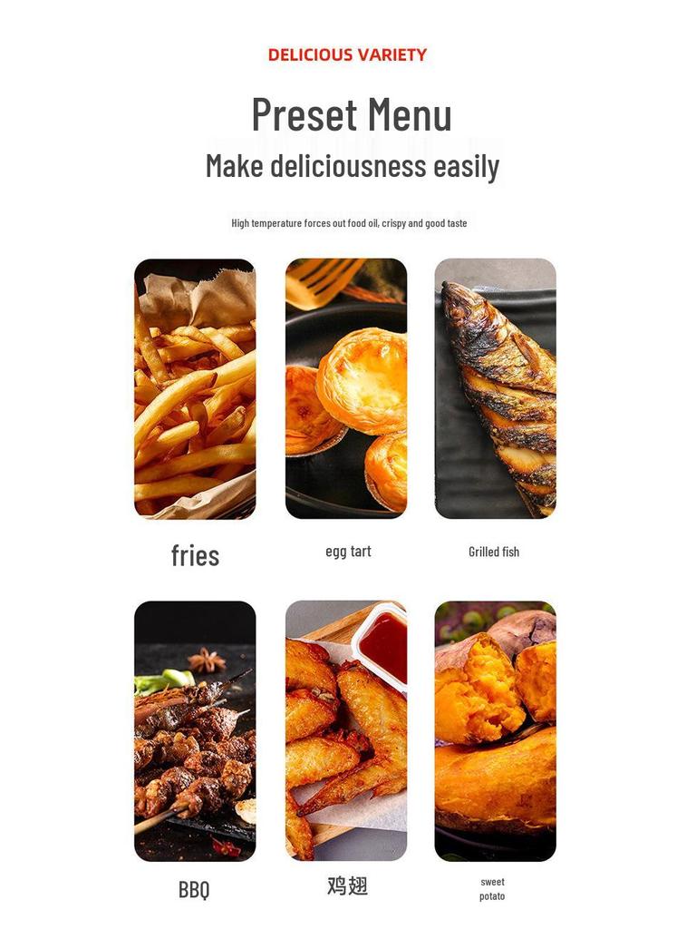 8 л Аэрофритюрница из нержавеющей стали большой вместимости с интеллектуальными многофункциональными возможностями и двойной чашей