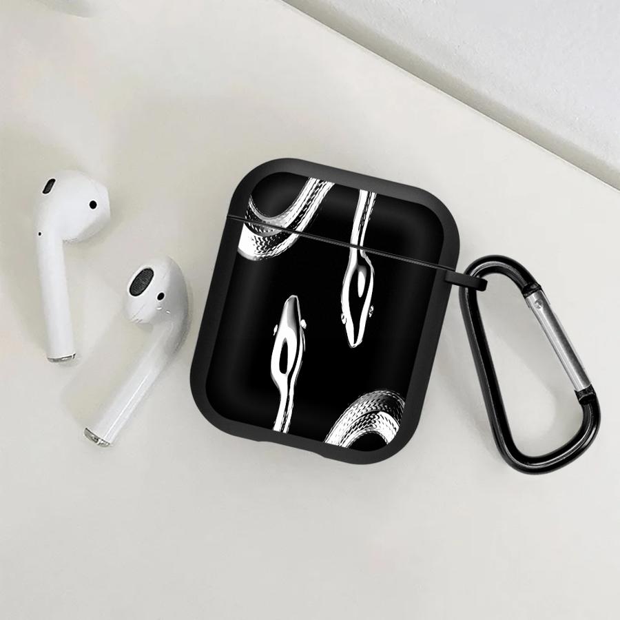 Черный золотой чехол-змея для Airpods 2 1 3 Pro3 Pro 4 Pro2 Чехлы для наушников Обложка