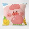 Cute Cartoon Pig Pattern Decorative Pillowcase Living Room Bedroom Square Cushion Pillowcase