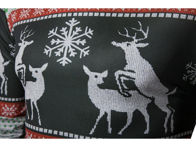 Мужская футболка с длинным рукавом с рождественским принтом лося на 3D-принте - трендовая мода осень/зима 2021 года