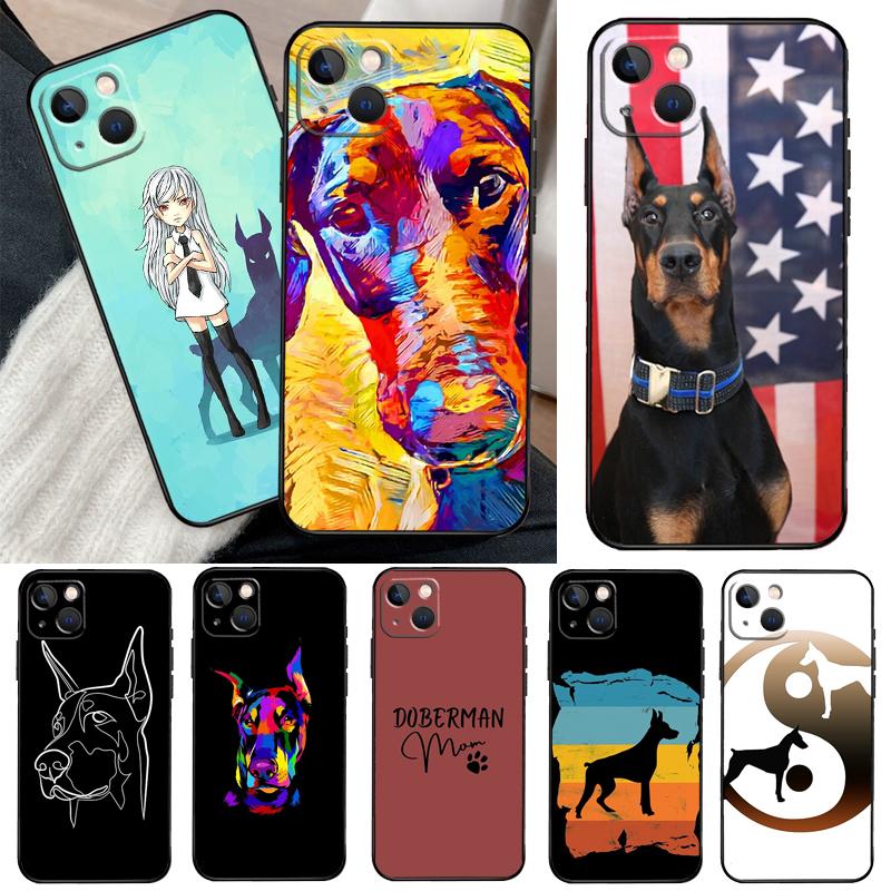 Cartoon Doberman Dog Case For Realme C63 C61 C65 C67 C75 C55 C51 C53 C35 C71 11 12 13 14 15 Pro Plus GT6 GT7 Pro