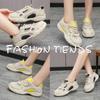Korean Version of Mesh Breathable Sports Shoes Women's 2025 Summer New Versatile Color Matching Lace-up Low-top Casual Shoes Outer Wear