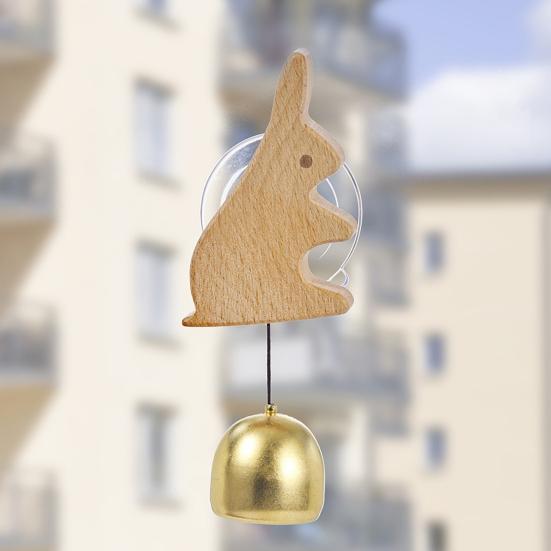 Деревянный дверной колокольчик Yousheng в форме животного, подвесной металлический колокольчик с присоской для входной двери дома, стены входа