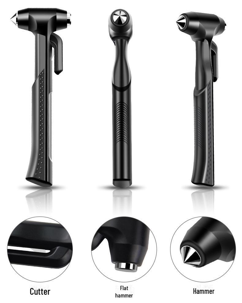 Автомобильный молоток с основанием - Разбиватель окон и резак R-7115