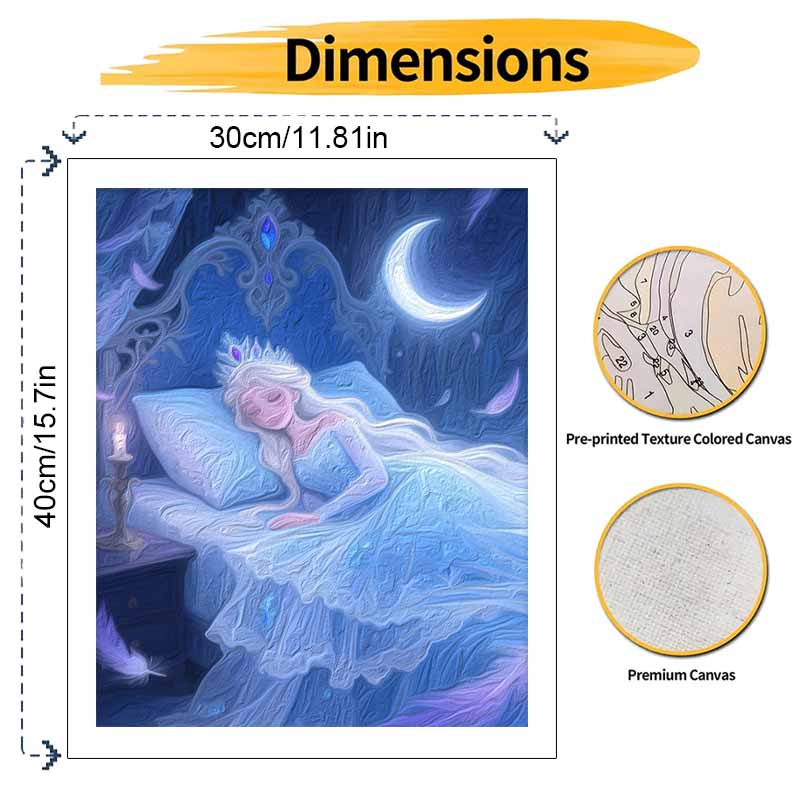 Disney Frozen Princess Elsa sleeping oil painting art kit handmade painting diy home decoration