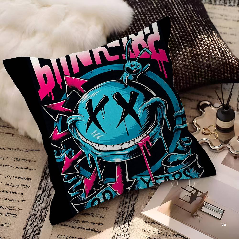B-Blink 182 Rock Band Cushion Cover Car Throw Pillow Case For Sofa Car Christmas Gift 40X40Cm 45X45Cm