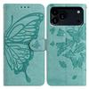 For iPhone 17 Pro Case Butterfly Imprinted Wallet Stand PU Leather Flip Phone Cover with Strap
