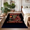 Anti‑Slip Crystal Velvet Floor Rug, Krampus Design Carpet for Indoor Living Bedroom Home Decoration