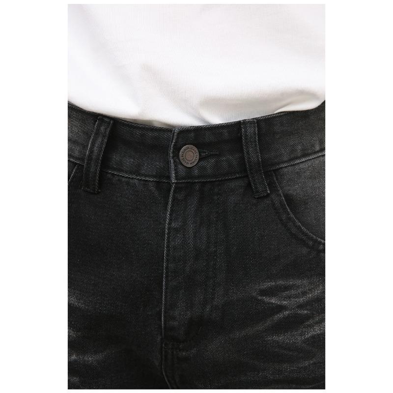 Retro Black and Gray Loose Straight Jeans Men's Washed Cat Whiskers Micro Flare Pants Straight Loose Jeans for Men Fashionable and Comfortable Pants