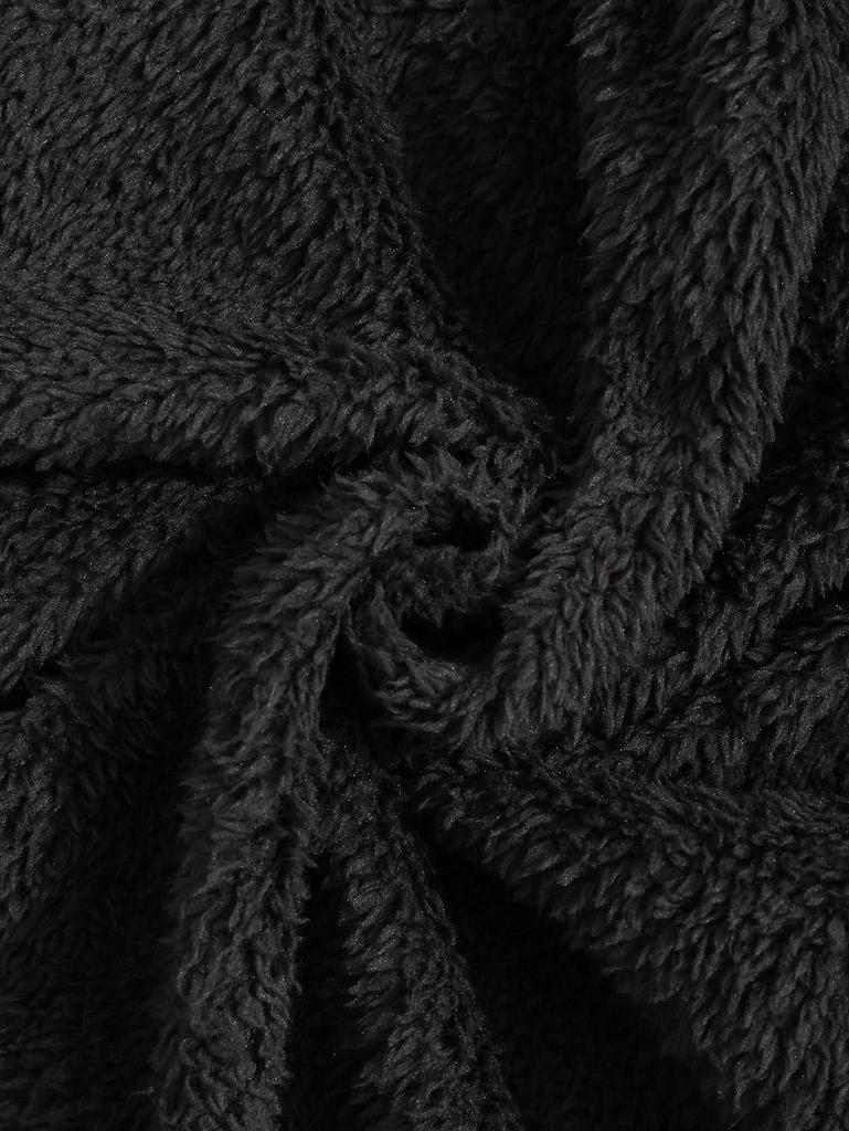 ZAFUL Мужская пушистая флисовая толстовка с капюшоном и карманом-кенгуру в стиле ретро с этническим ацтекским принтом