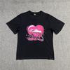 ZYLLO American High Street Love Letter Print Short Sleeve Loose Casual Retro Couple T-shirt Trendy Men's Round Neck Top