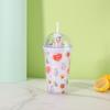 Мультяшная студенческая креативная портативная портативная чашка, летняя уличная микро-пейзажная соломенная пластиковая чашка для воды, чашка для куклы-кролика