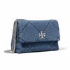 Tory Burch Kira Стеганая джинсовая сумка через плечо с дизайном "Алмаз" Маленькие женские сумки Синий 178637-401