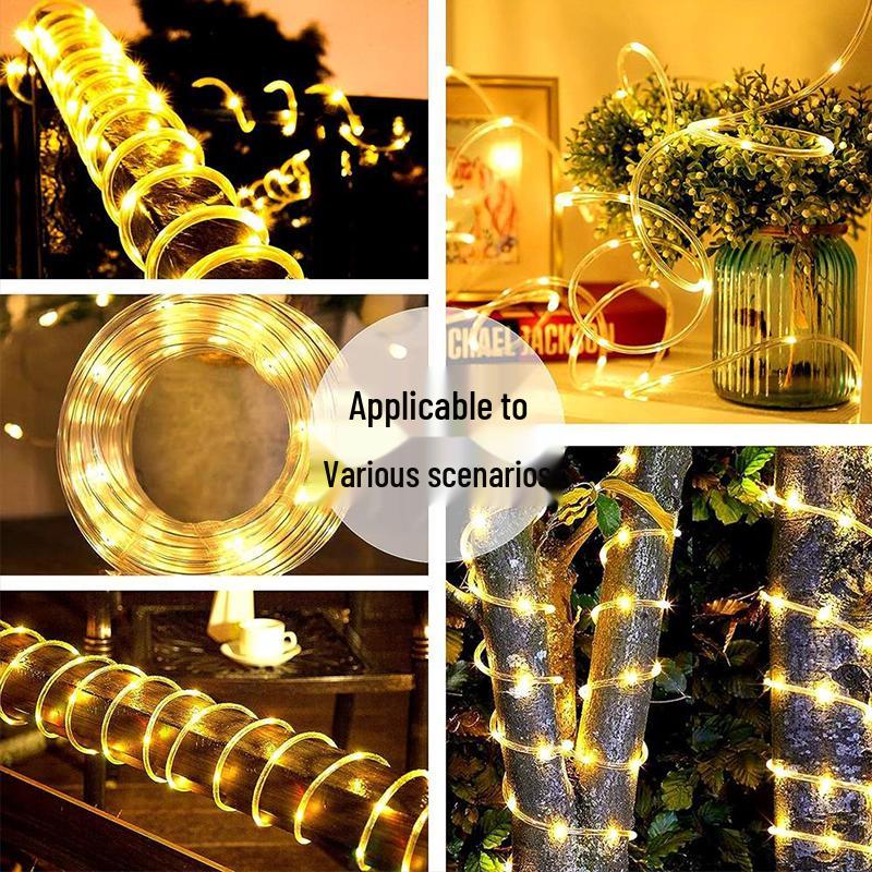 LED Solar Colorful Waterproof Outdoor String Lights for Courtyard, Balcony, and Garden Decoration