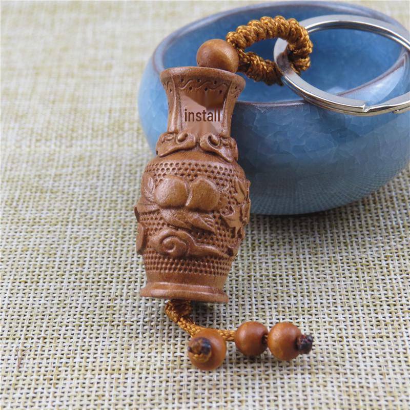 Брелок-подвеска в виде тыквы Pixiu из красного дерева с 3D-резьбой