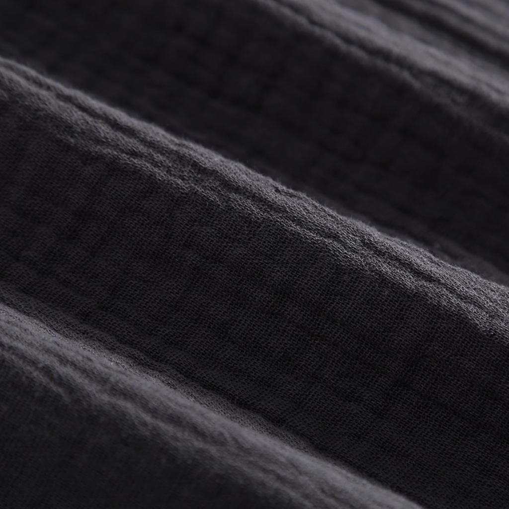 SISOFTLY Короткий рукав Длина спереди Верх и низ Однотонный Прохладный и Идеальный для малыша и подарков Женская пижама, Двухслойная марля, Брюки 3/4, Разрез,