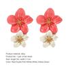 1 Pair Ear Studs Trendy Non-allergic Exquisite Elegant Double Layer Flower Design Women Earrings
