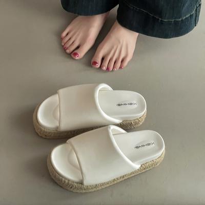 Модные и универсальные повседневные шлепанцы на толстой подошве, женские летние, в ретро-дизайне, удобные и носятся как шлепанцы на плоской подошве, женская обувь