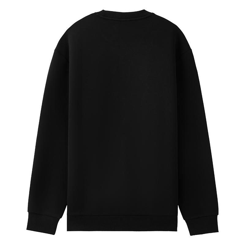 Li Ning Sweatshirts Unisex Black Crew Neck Thickened Regular AWDVH01-1