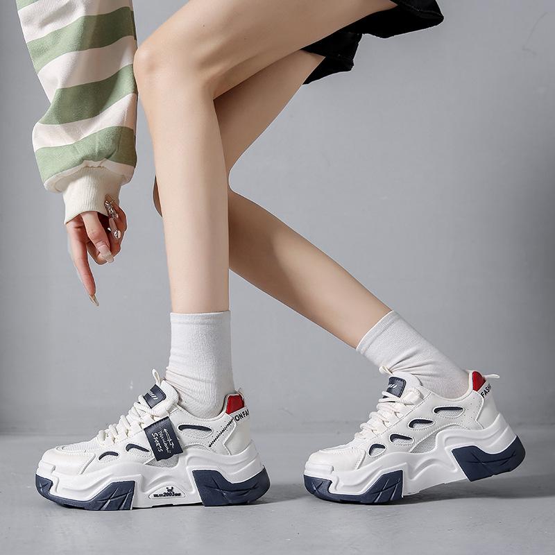 Весенние новые износостойкие кроссовки с толстой подошвой, универсальная повседневная женская обувь
