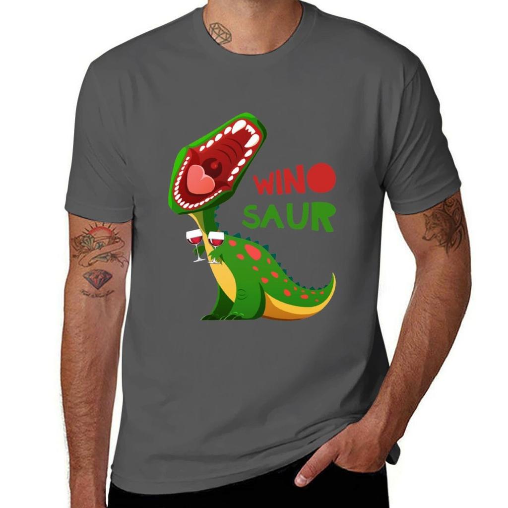 Winosaurus Roar Wine Drinking Winosaur Tshirt Fashion Casual Short Sleeve Tshirt