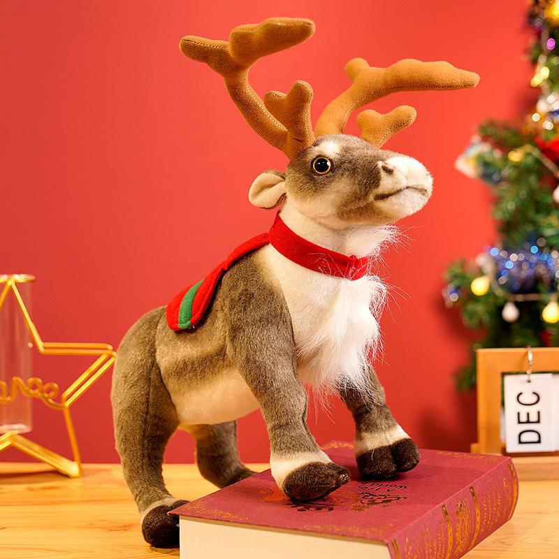 Cute simulated elk four unlike plush toy doll Christmas deer