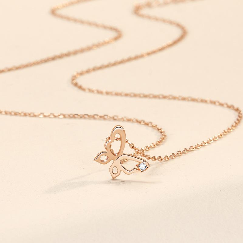 Qingkong Butterfly Necklace Femininity Girlfriend Pendant Niche Mori Versatile Ins Style Jewelry Premium Durable