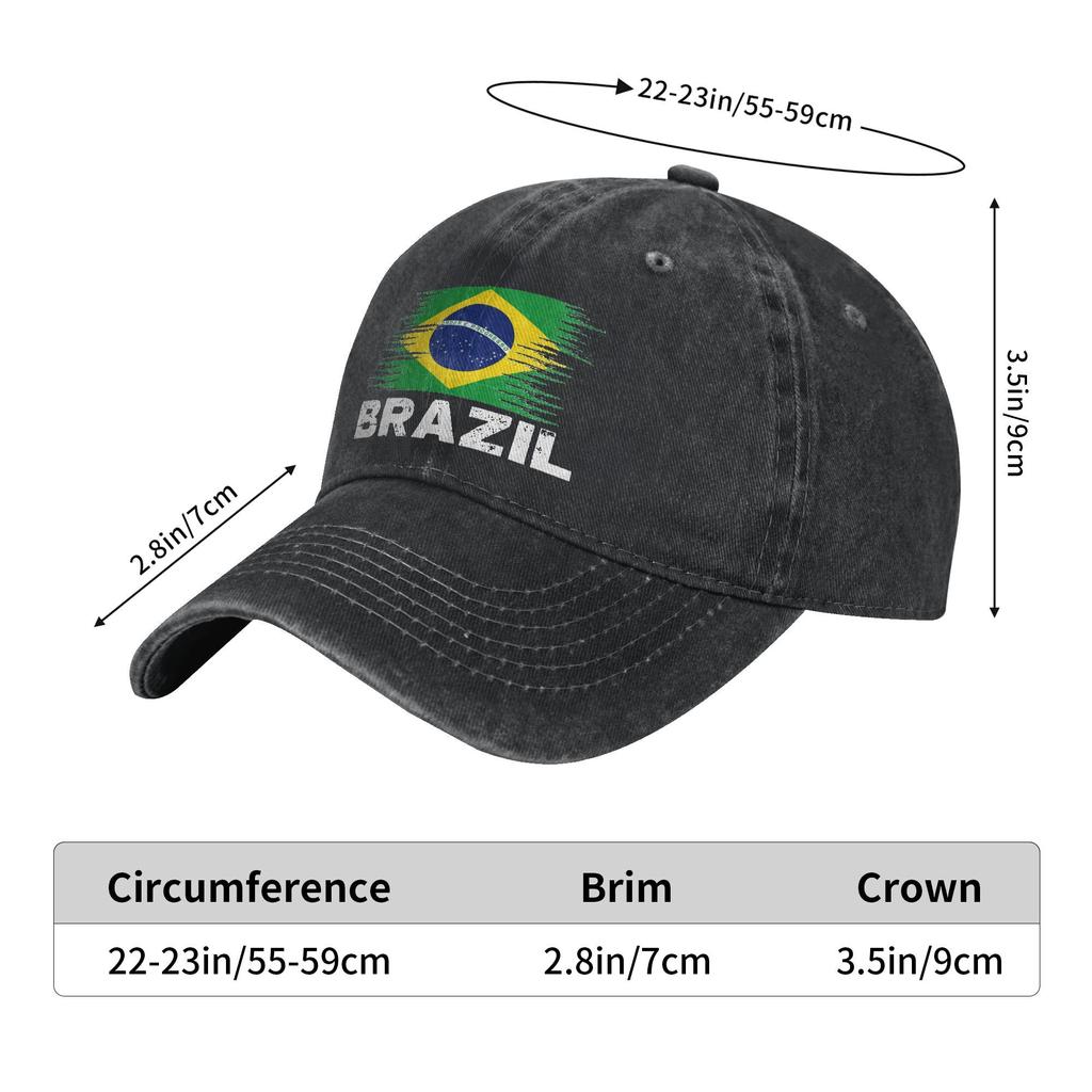 Brazil Flag Brazilian  Baseball Caps Vintage Distressed Cap Men Women Outdoor Travel Adjustable Fit Hats Cap