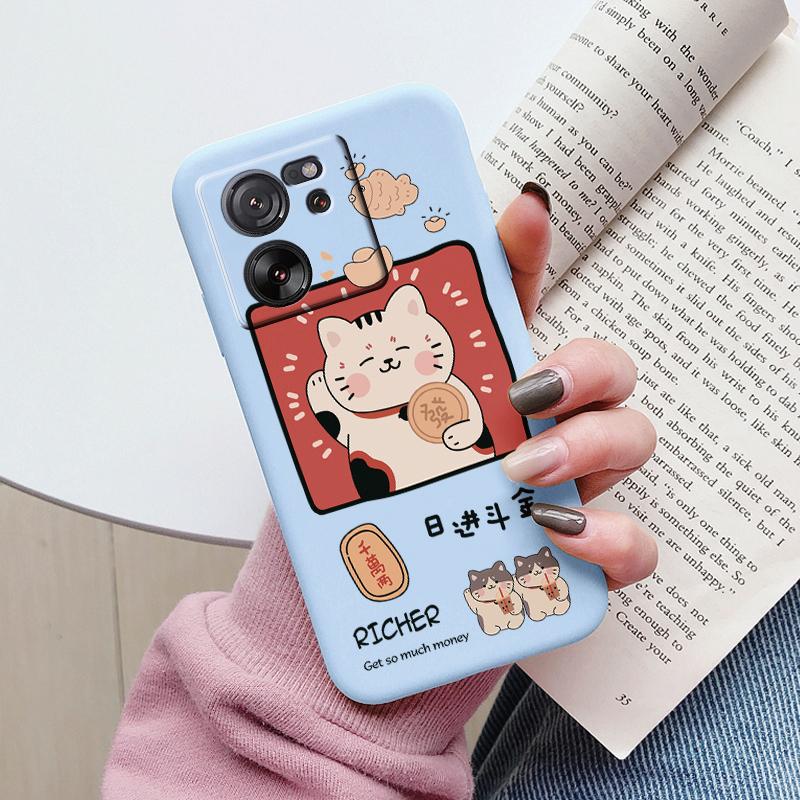 Милый Чехол-Кошка Для Xiaomi 13T Pro Силиконовый Мягкий Задний Чехол Прекрасная Мультяшная Расписная Крышка Оболочка Для Xiaomi 13T Fundas 13tpro Coque