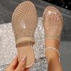 Fashion Women Slippers 2024 Women Summer New Round Head Slippers Water Diamond Flat Home Anti-skid Sandals Slides Women Zapatos De Mujer