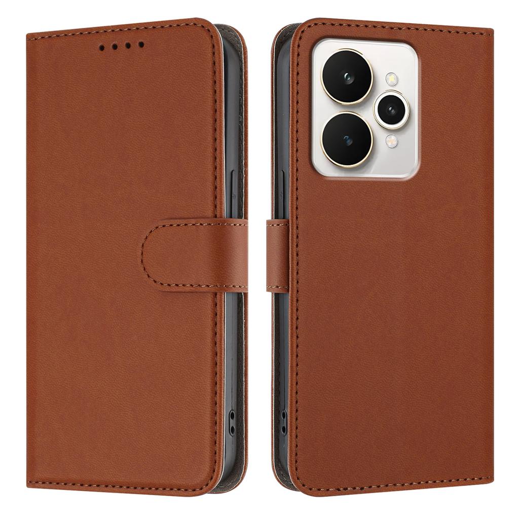 For Realme 15 Pro 5G/Realme 15 5G Leather Case Solid Color Phone Cover with Wallet
