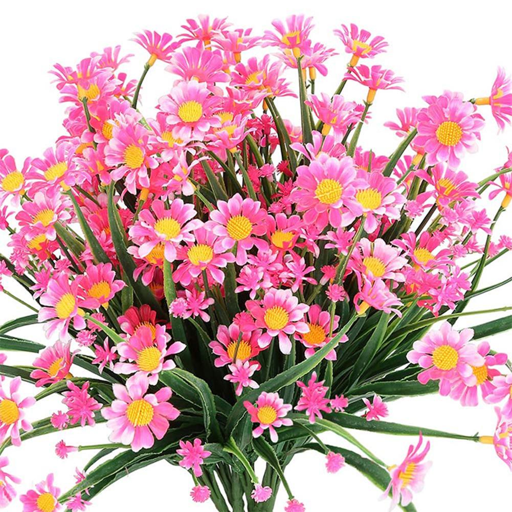Decor Artificial Flowers 32cm Fake Green Leaves Party Silk Cloth Wedding 1 Bunch Beautiful Daisies Environmentally
