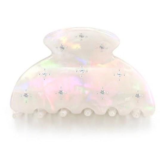 KISARG Hair Clip Half Up Small Strong Hold Lightweight Thin Womens 6.3cm Length White