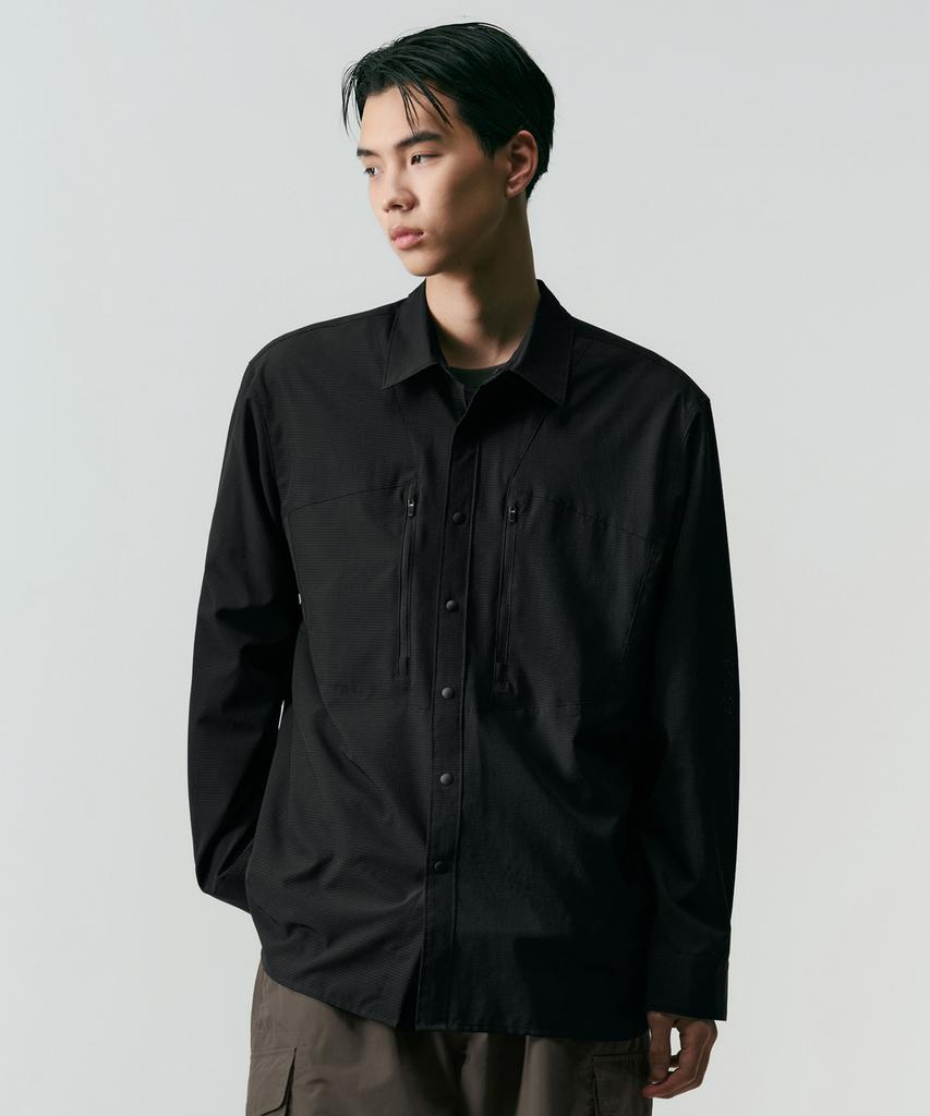 MUSINSA STANDARD [City Leisure] Airy Dot Utility Shirt [Black]