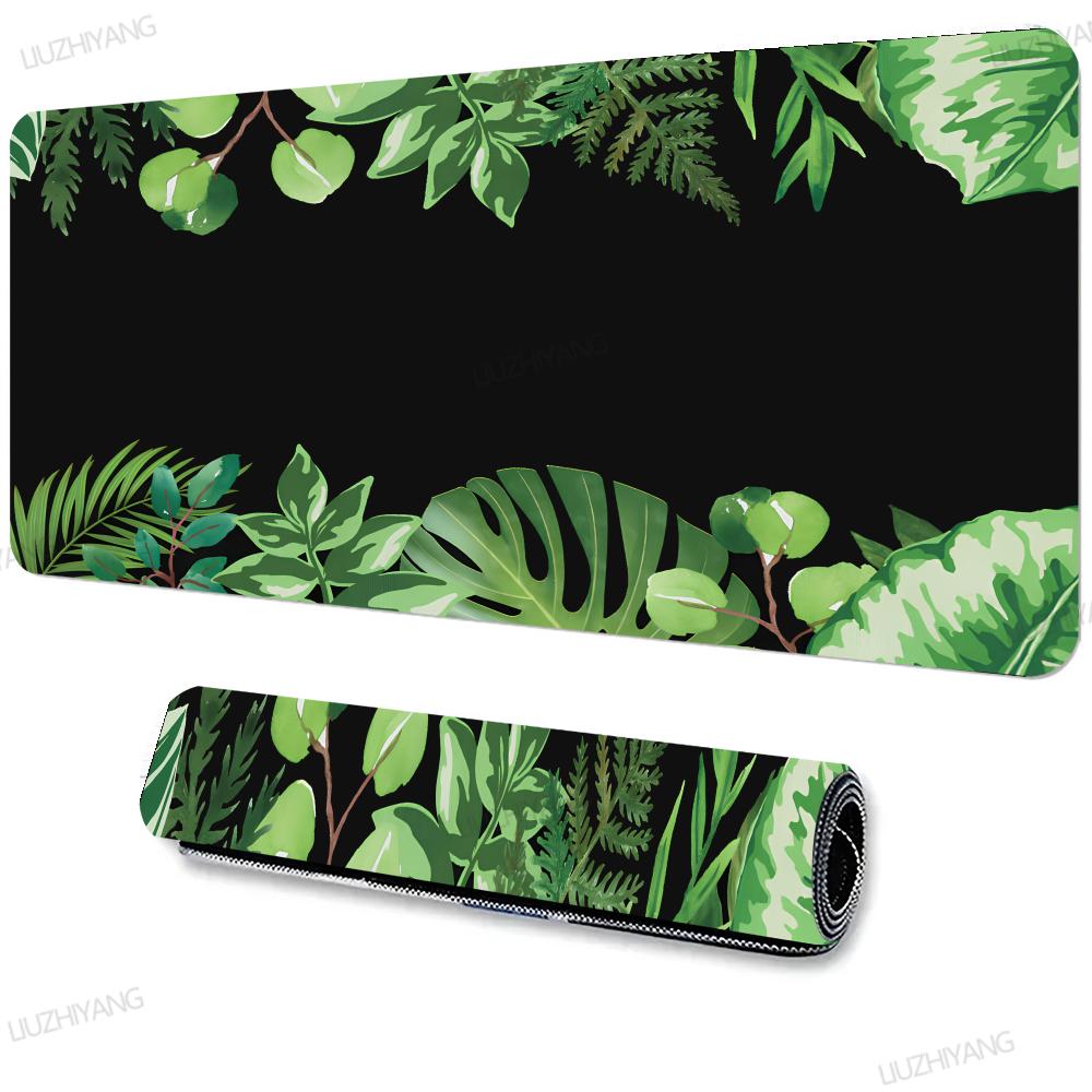 Green Leaves Of Plants Mouse Pad XXL Large Anti-Slip Rubber Esport Gaming MousePad Durable Thick Edge Office Gamer Long Desk Mat