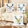 Modern Nordic Style Deer Head Cushion Cover Soft Short Plush Pillow Cover Smooth Cozy Texture Aesthetic Cushion Case Home Decor