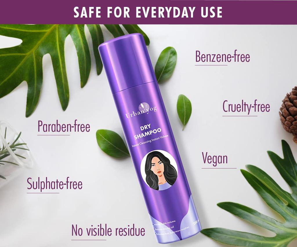 Urban Yog Dry Shampoo for Women (200 Ml) | Instant Cleansing and Instant Volume In Seconds | Absorbs Oil & Dirt | With Marine Fragrance