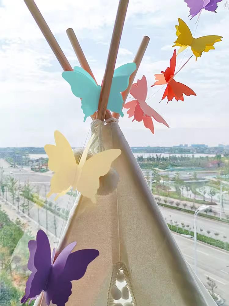 Красочные 3D бабочки из бумаги, цветы, декор для вечеринок и мероприятий