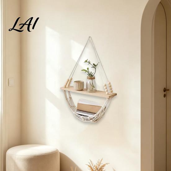 Bedroom Wall Decor Rustic Wood Floating Storage Organizer Hanging Shelf Mounted Decorative Creative Home Decoration