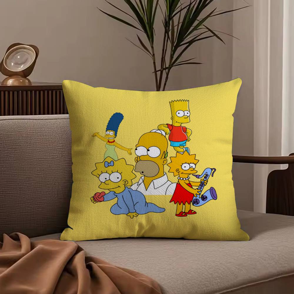 Мультяшная наволочка The S-Simpsons, противопылевая, с потайной молнией, из шелковистого короткого плюша, чехол для диванной подушки
