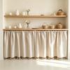 Beige Short Cabinet Curtain Dustproof Under Sink Storage Cover Hide Mess Kitchen Home Decor Farmhouse