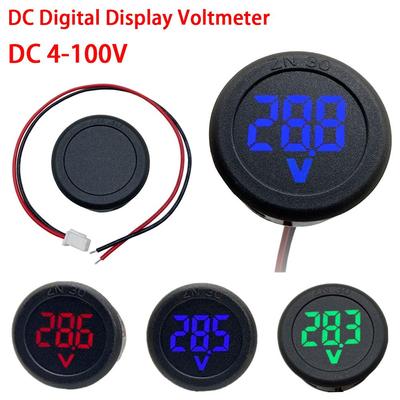 DC4-100V цифровой вольтметр светодиодный цифровой дисплей круглый вольтметр автомобильный измеритель напряжения и тока детектор напряжения тестер монитор панель