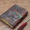 Vintage Leather Journal with Spell Eye Journal Hocus Pocus Book of Shadows