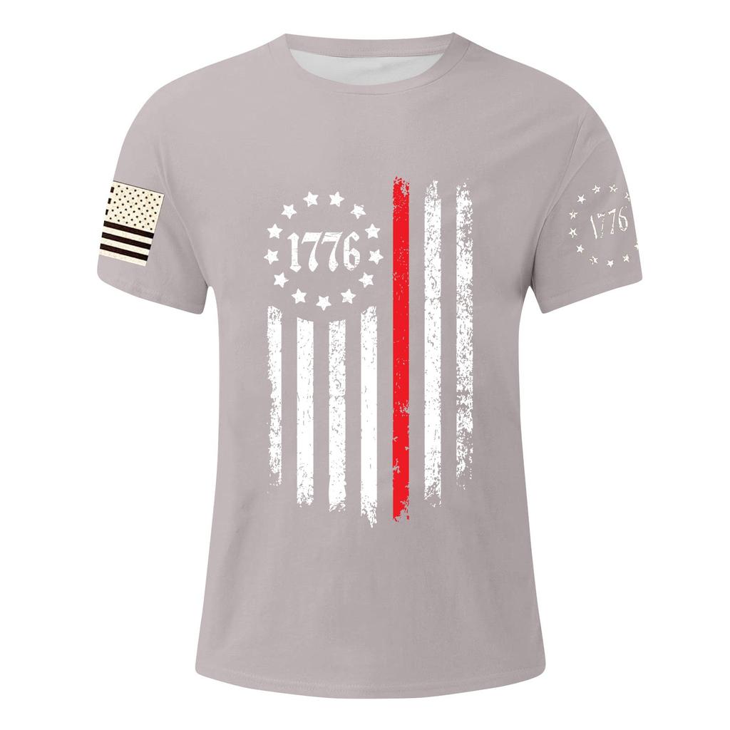 Men's Independence Day Printed T-Shirt Men's Loose Casual Short Sleeve Top