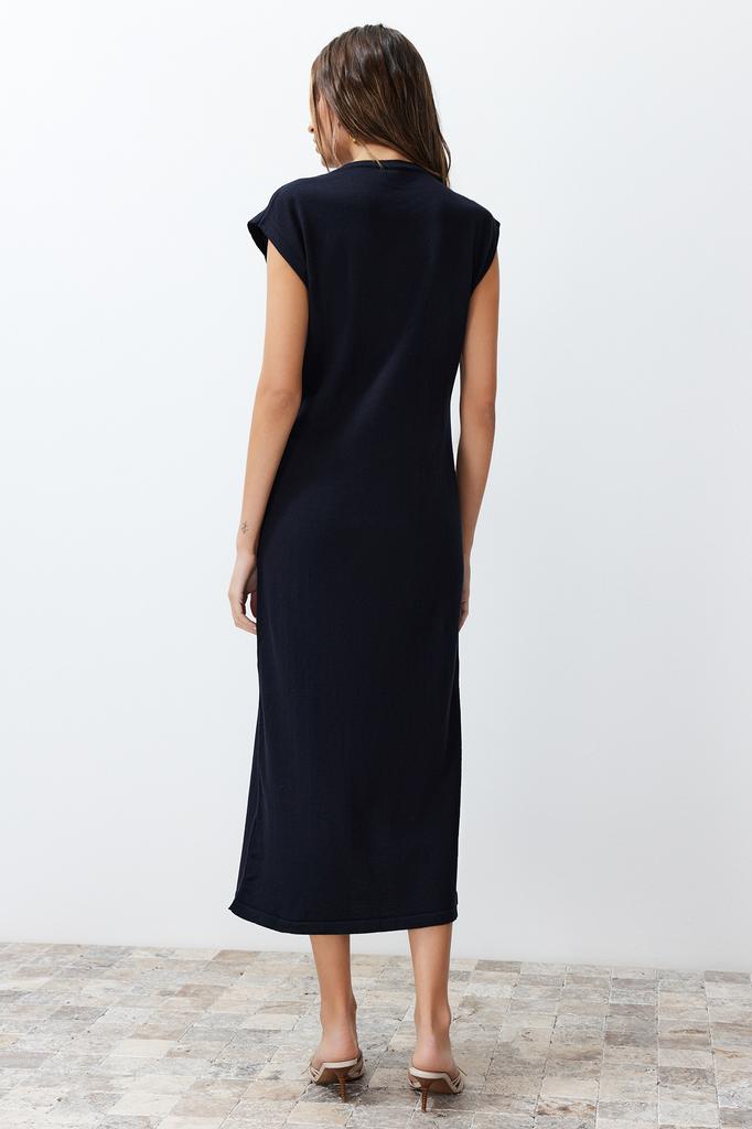 Женское платье, новый сезон, модное темно-синее макси-трикотажное платье премиум-качества TWOSS24EL00301