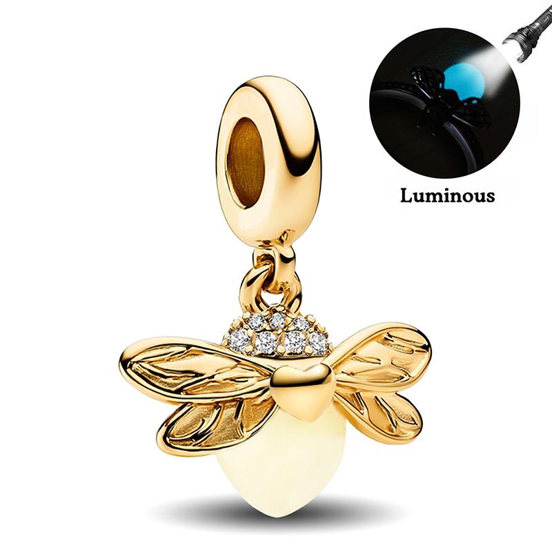 Медь Любовь Сердце Светлячок Золотая Серия Шармы Подходят для DIY Изготовления Браслета Ожерелья Подарок Высокое Качество Изысканные Ювелирные Изделия