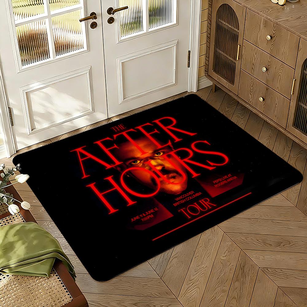 Singer The W-Weeknd Music Floor Mat Soft Thickened Absorbent Non-Slip Bedroom Living Room Door Mat Home Decor Flannel Rugs