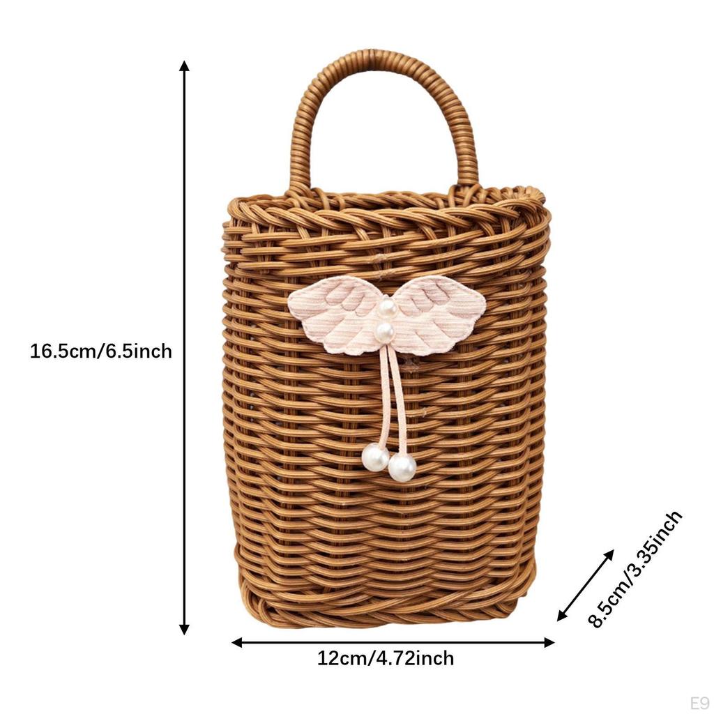 Подвесная корзина для хранения Имитация ротанга Портативное украшение Практичный контейнер